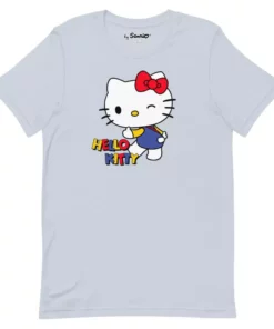 Printful Hello Kitty Primary Logo T-Shirt Light Blue