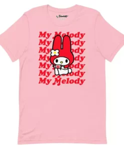 Printful My Melody Red Logo T-Shirt Pink