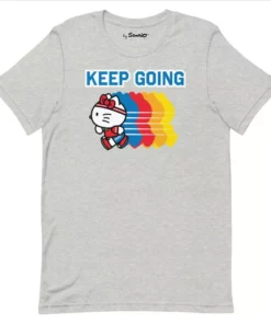 Printful Hello Kitty Keep Going T-Shirt (Athletic Heather) Characters