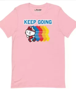 Printful Characters Hello Kitty Keep Going T-Shirt (Pink)