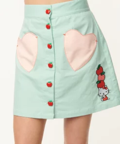 Characters Hello Kitty X Unique Vintage Apple Button Mini Skirt