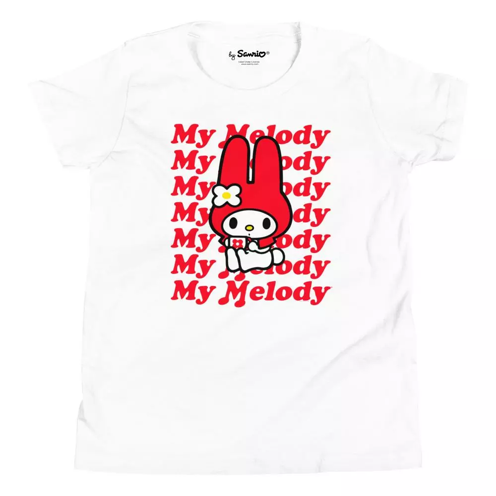 Printful Characters Youth My Melody Red Logo T-Shirt White 3 Printful Characters Youth My Melody Red Logo T-Shirt White