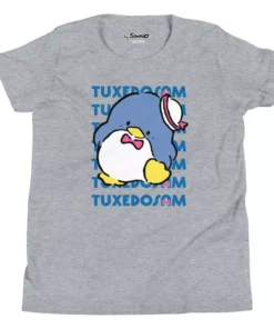 Printful Youth Tuxedosam Watashi Wa T-Shirt Heather Gray